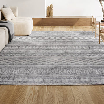 Imlil Tribal Geometric Stripe Area Rug